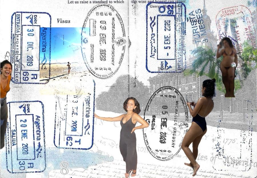 a passport with past versions of our founder 